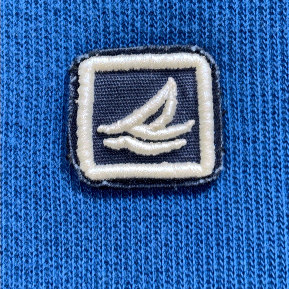 Sperry Top-Sider Blue 1/2 Zip Nautical Pullover, Striped Collar, Large, EUC - Picture 13 of 16